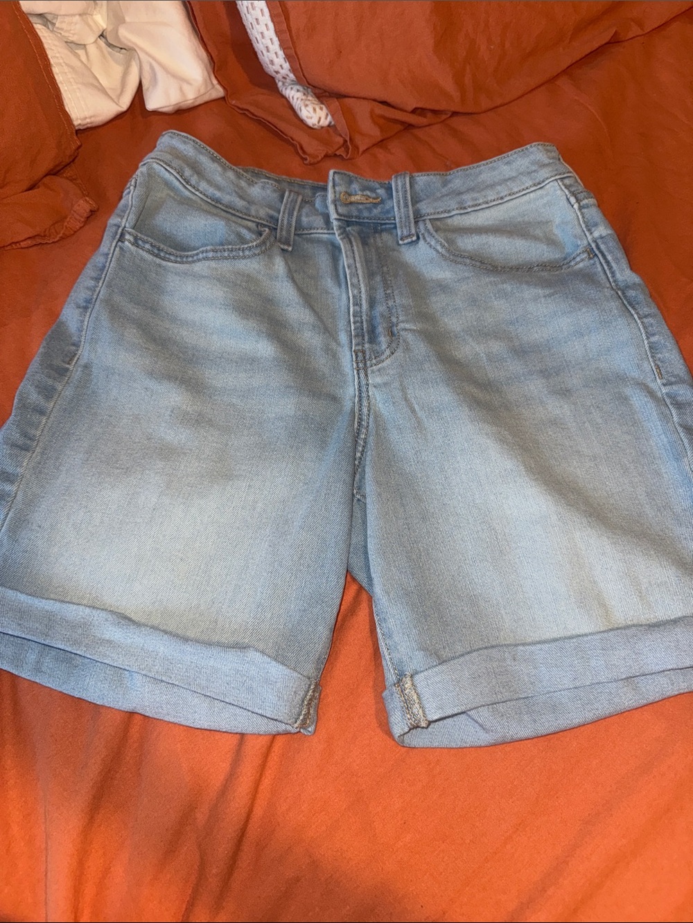 Old Navy Light Blue Rolled-Hem Denim Shorts